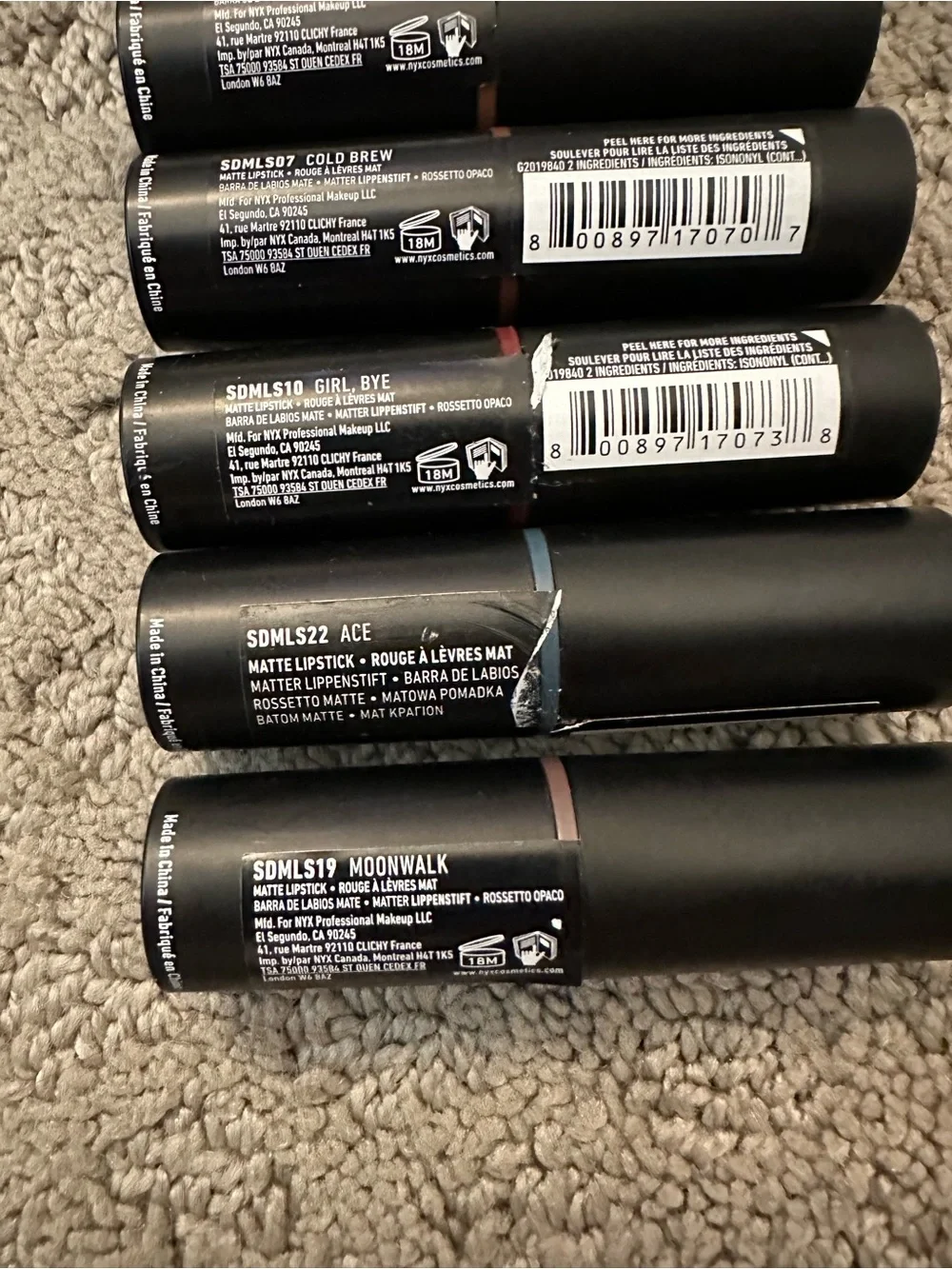 BRAND NEW NYX Professional Makeup Suede Matte Lipstick 9-piece Shade Lot